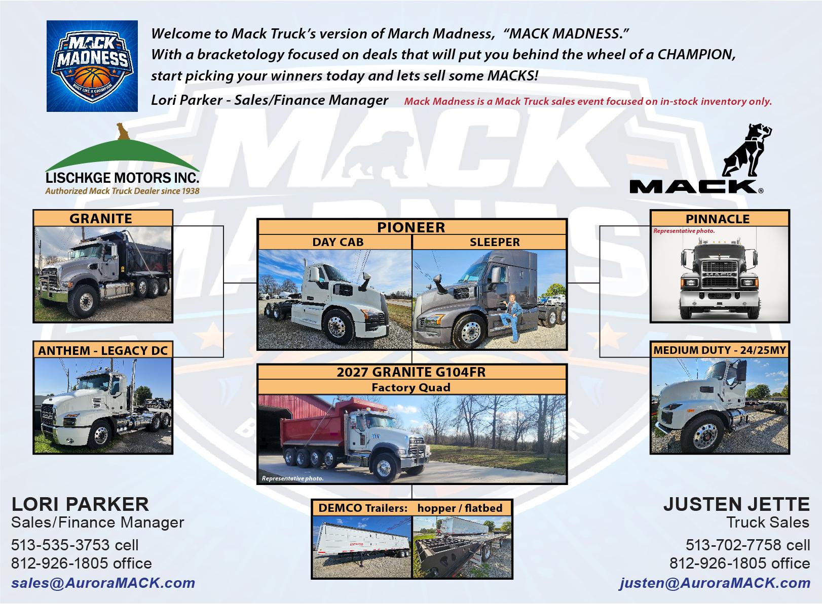 Mack Madness poster - buy a truck today!